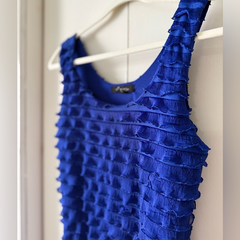 Forever 21 Textured Ruffle Royal Blue Mini Dress Size M 💙 - Picture 6 of 9